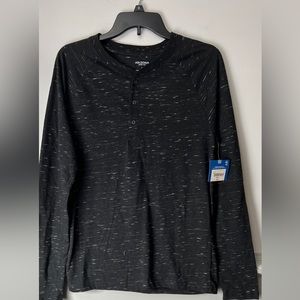 Long sleeve shirt in Black Space Dye